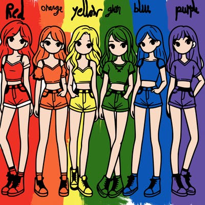 a group of girls wearing crop tops and shorts