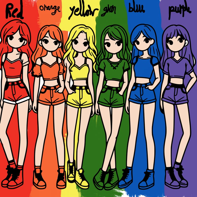 a group of girls wearing crop tops and shorts