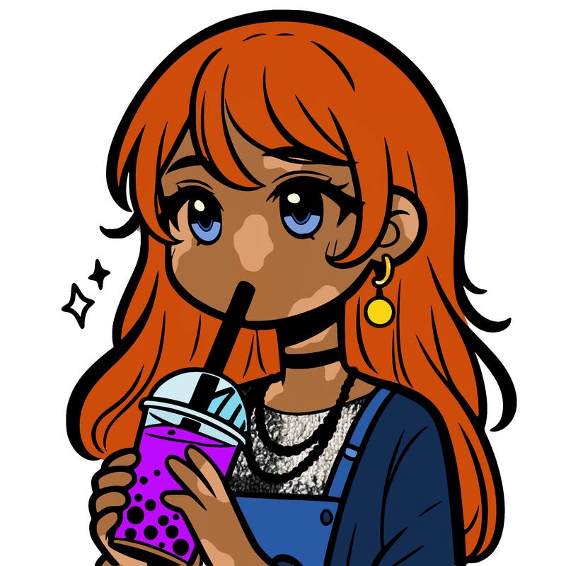 teenage girl drinking boba