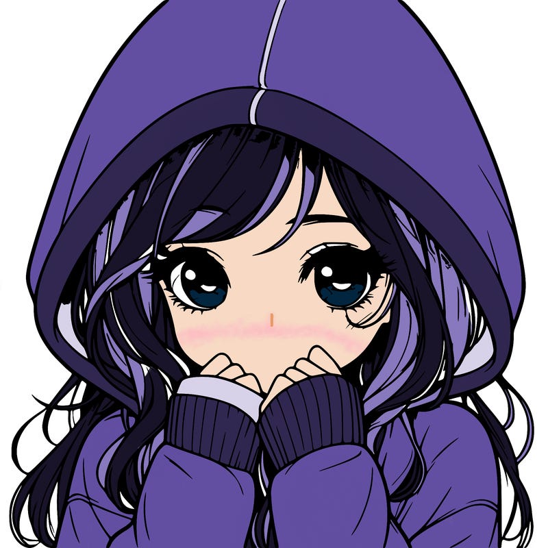 realistic shy girl with hoodie