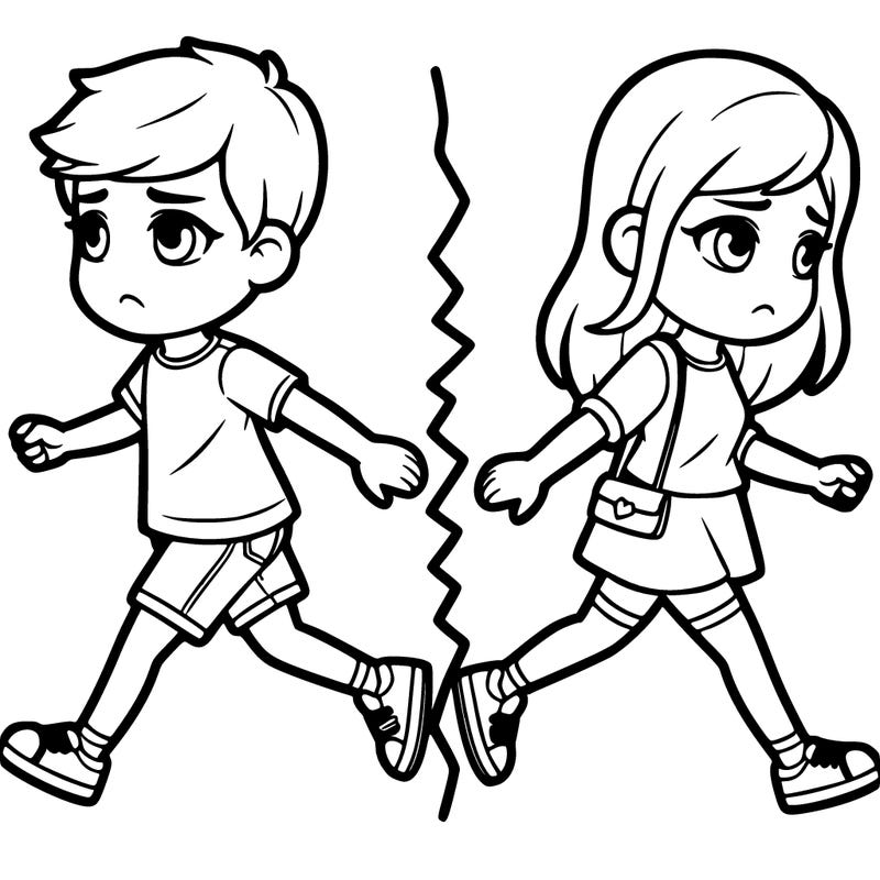 two lovers separating