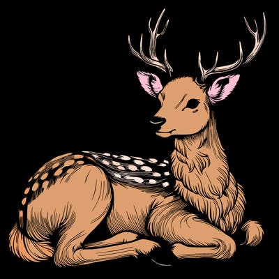 realistic deer with antlers