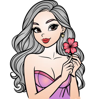 beautiful woman  carrying a clover