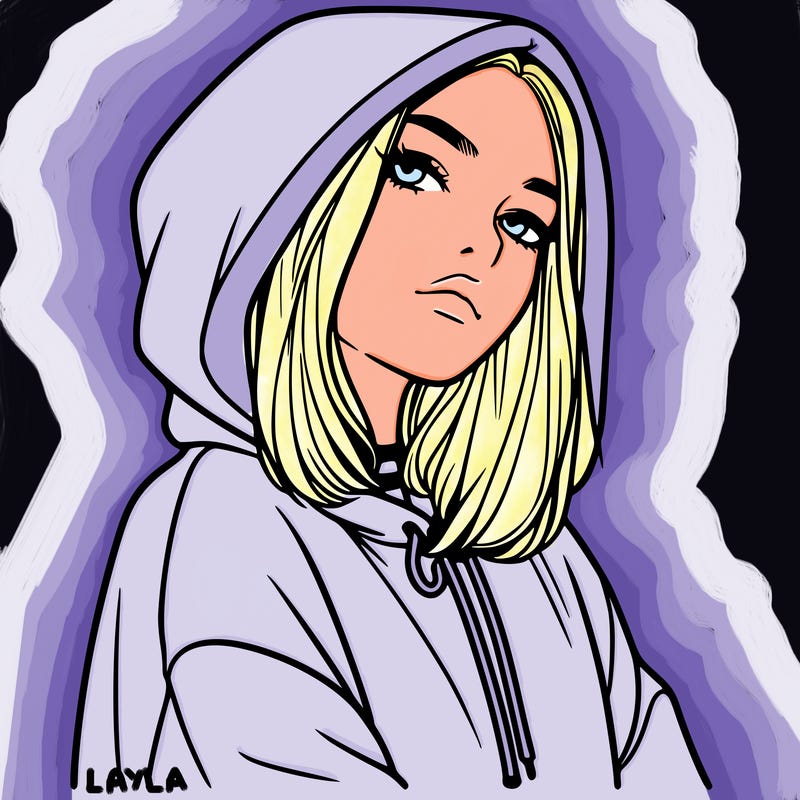 a realistic girl in a hoodie