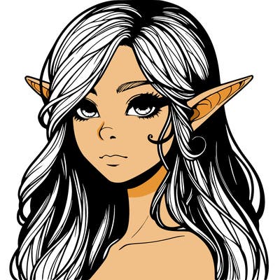 elf girl realistic dark fantasy