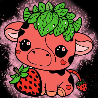 cute strawberry cow