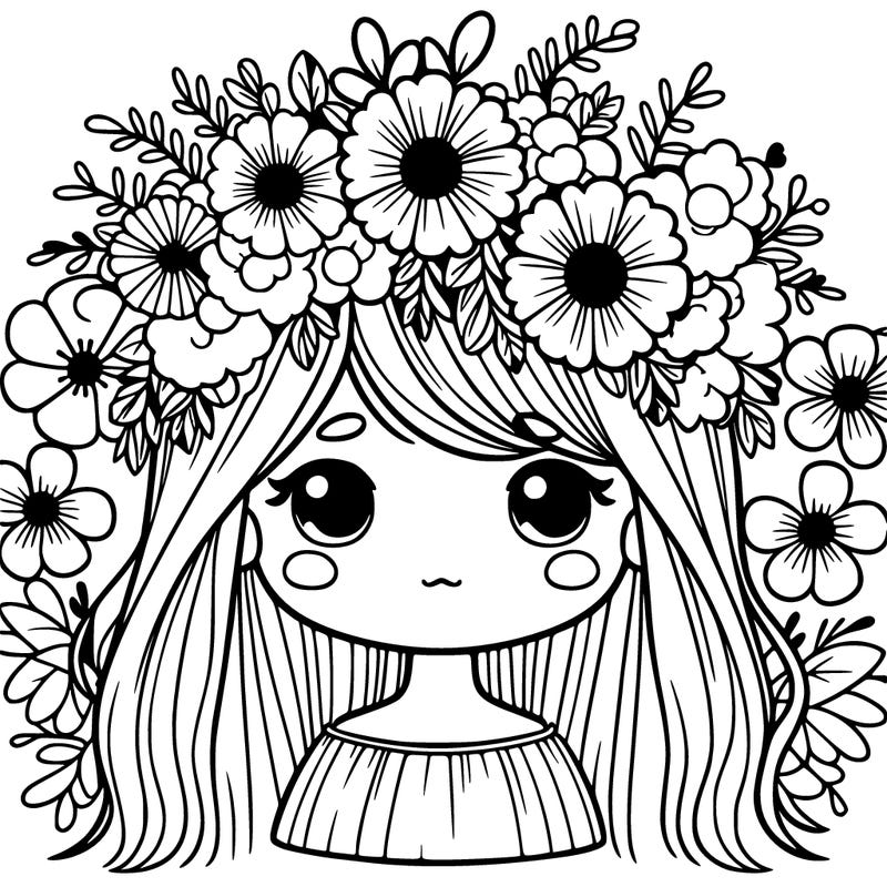 girl with flowers crown