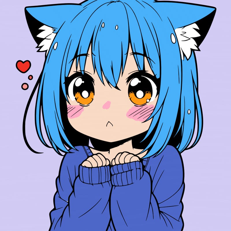 shy anime catgirl