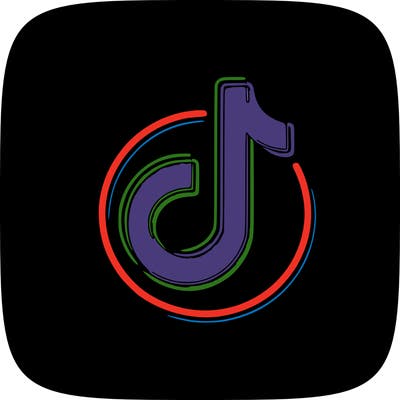 tiktok logo neon