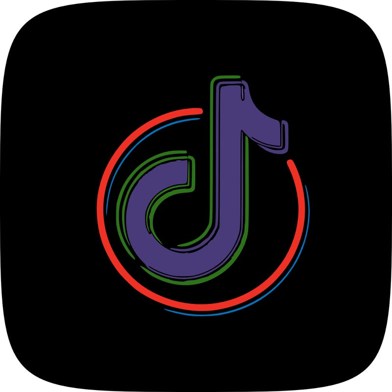 tiktok logo neon