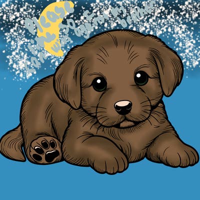 a cute realistic puppy