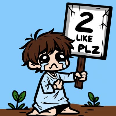 small poor toddler crying with sign that says 2 like plz