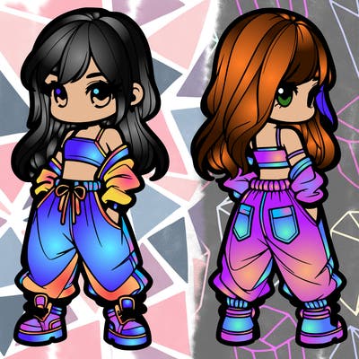 girl in crop top and baggy pants