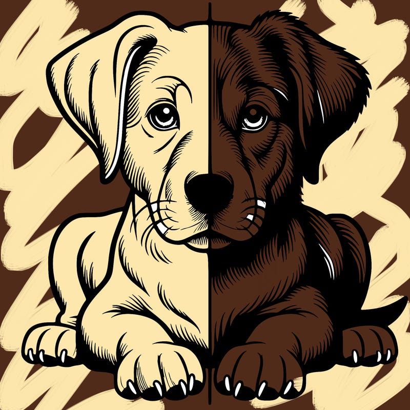 realistic dog split picture