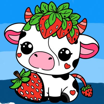 cute strawberry cow