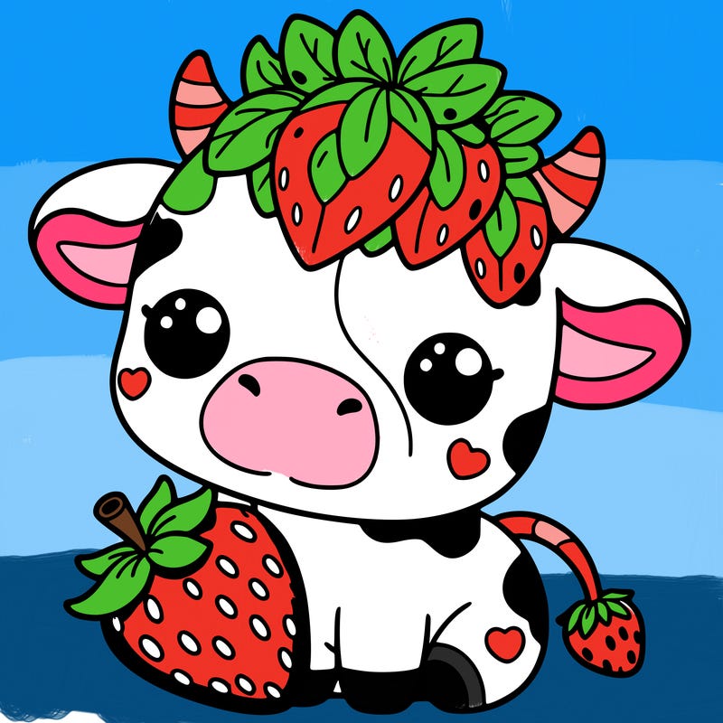 cute strawberry cow
