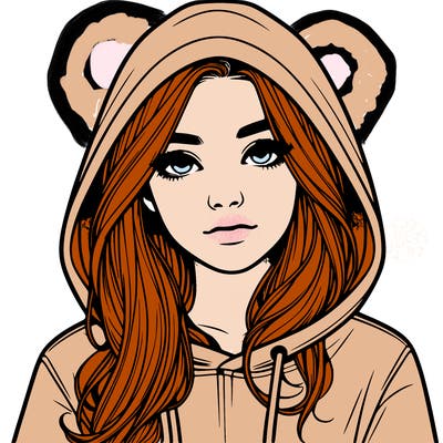 realistic girl with a hoodie