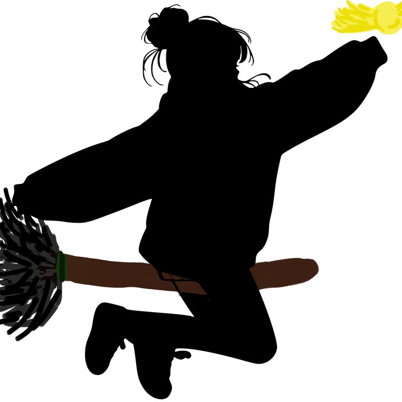 realistic girl jumping with a bun and oversized sweatshirt