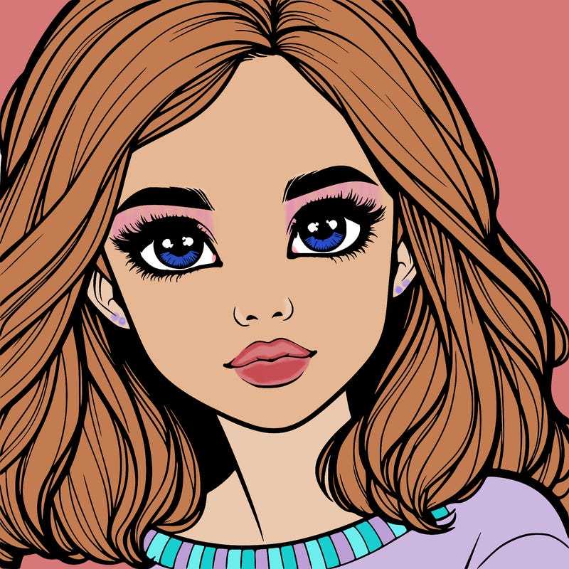 realistic girl whith cute eyes