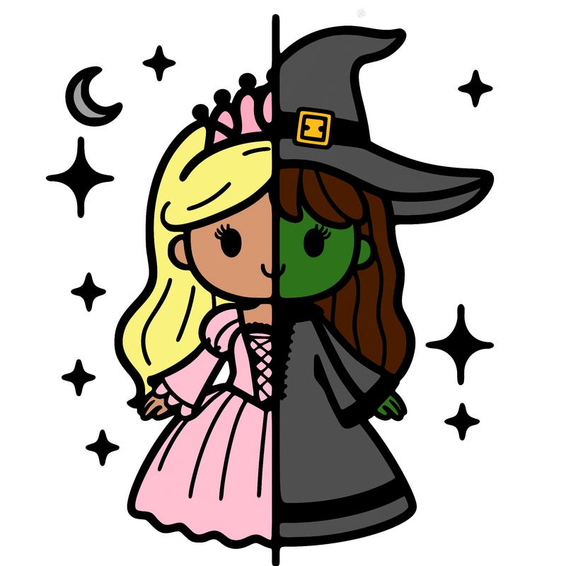 split princess and witch