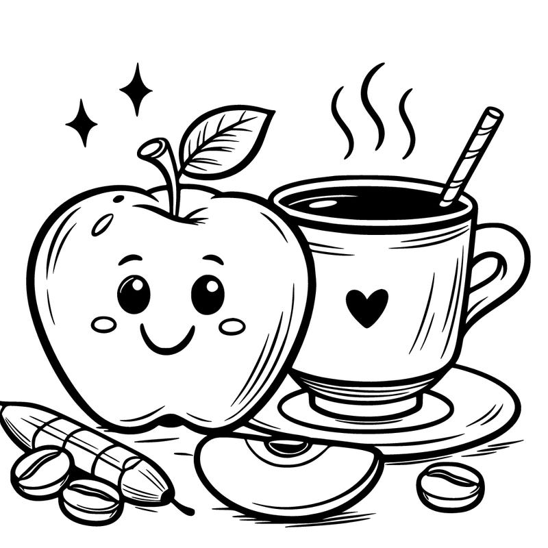 apple and morning coffee