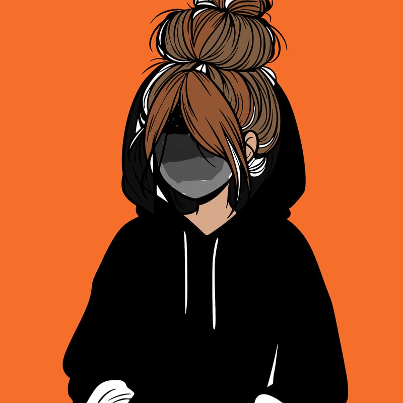 girl in oversized hoodie and messy bun