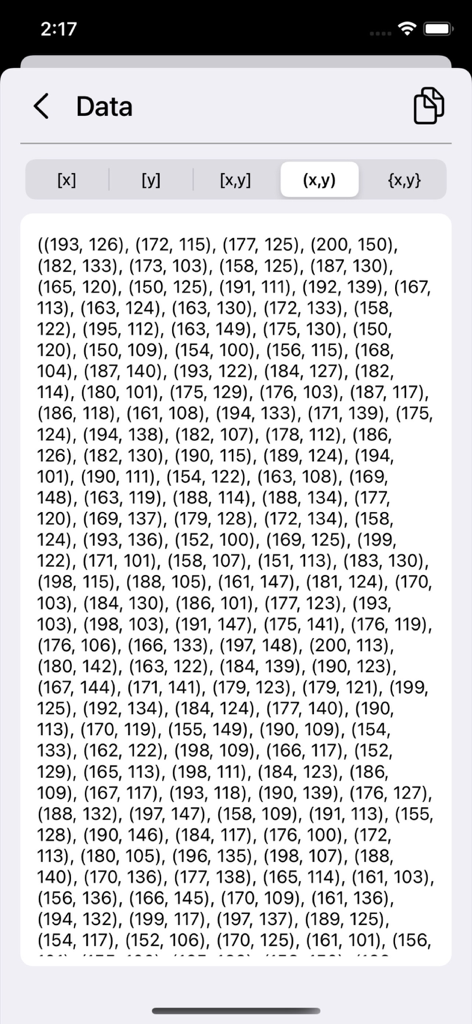 Data Generator Plus - Vista previa de datos de prueba numéricos generados en formato de tupla para desarrolladores