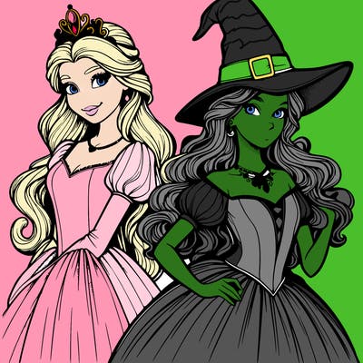 a realistic princess and a witch