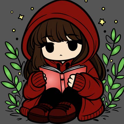 girl in oversized hoodie reading a book