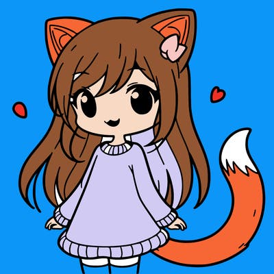 girl with cat ears and tail