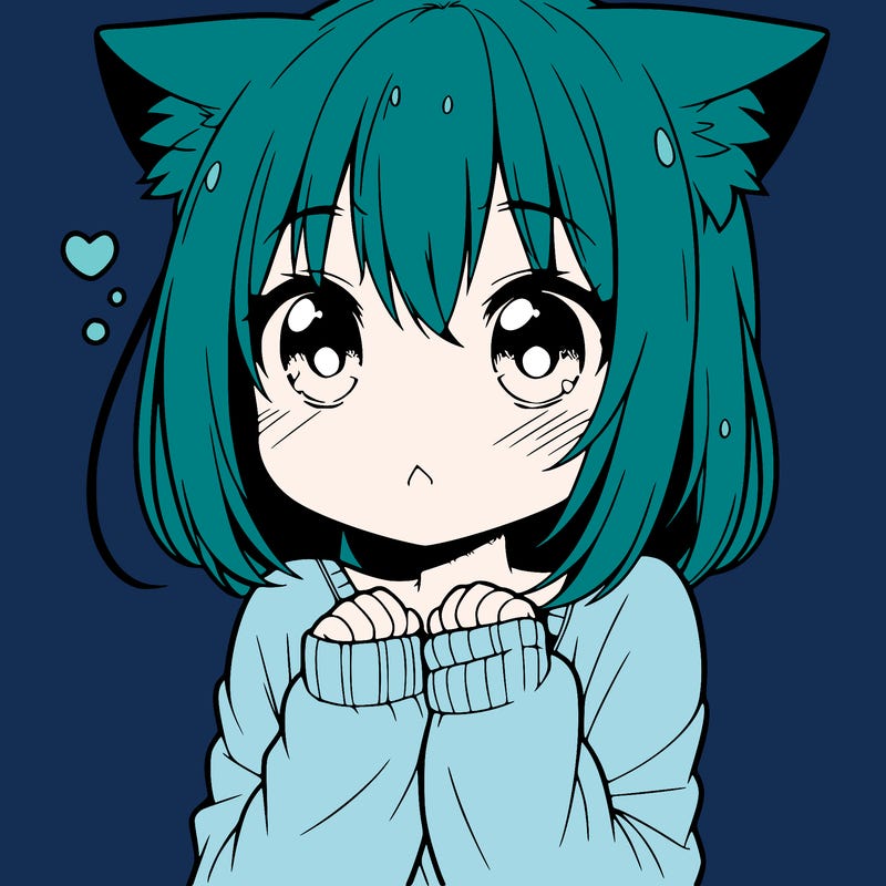 shy anime catgirl