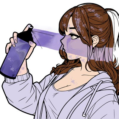 a realistic girl spray, painting