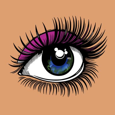 realistic eye long eylashes