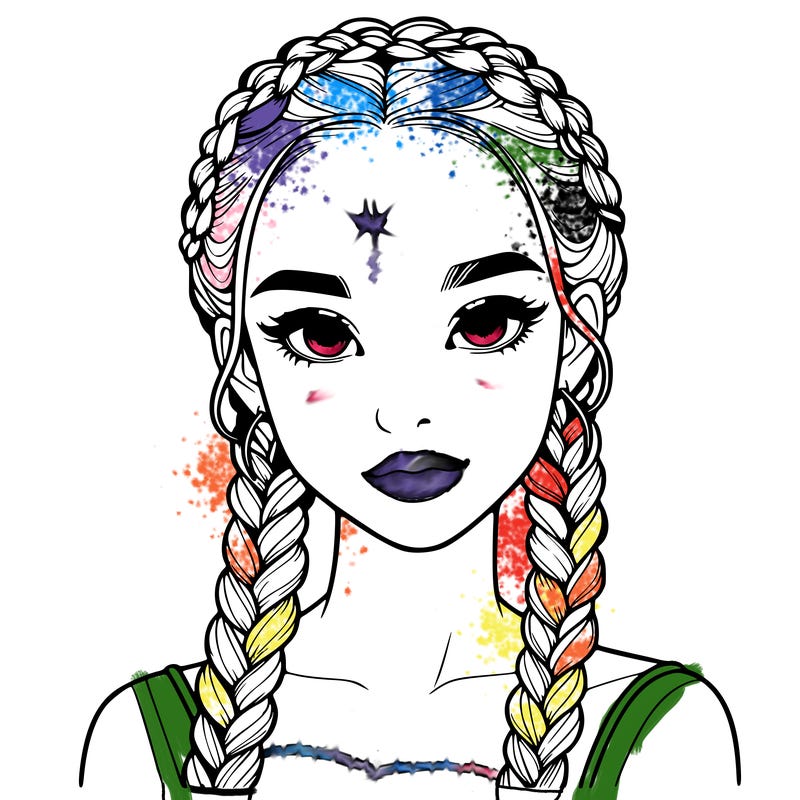 realistic girl with braids