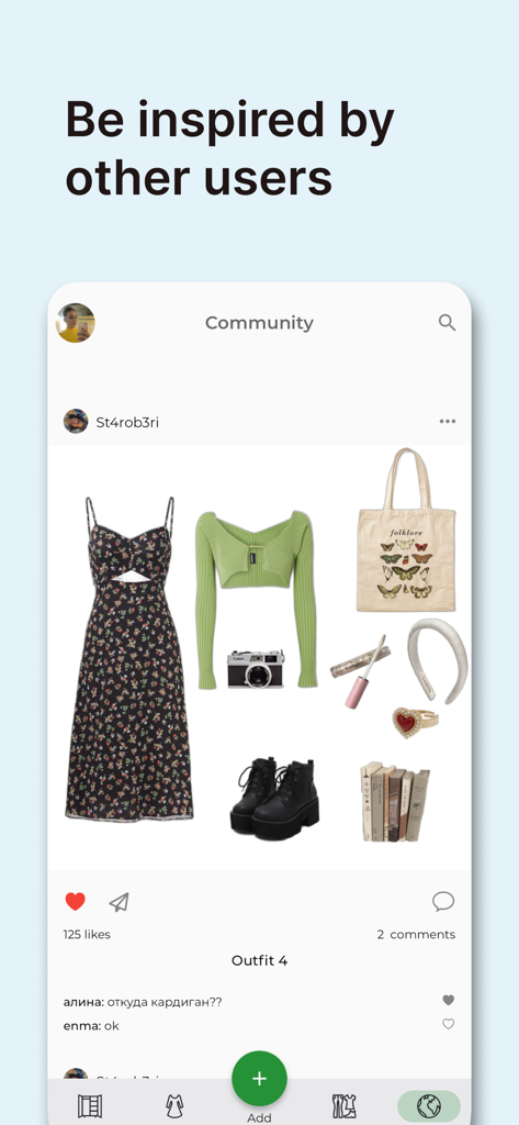 GetWardrobe Outfit Planner - GetWardrobe app screen showing outfit inspiration and styling ideas from the user community