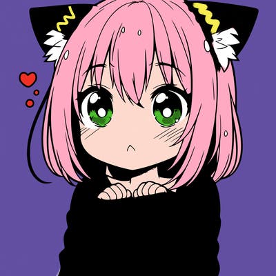 shy anime catgirl