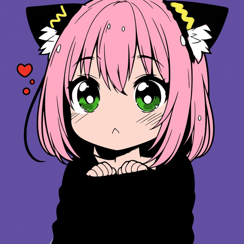 shy anime catgirl
