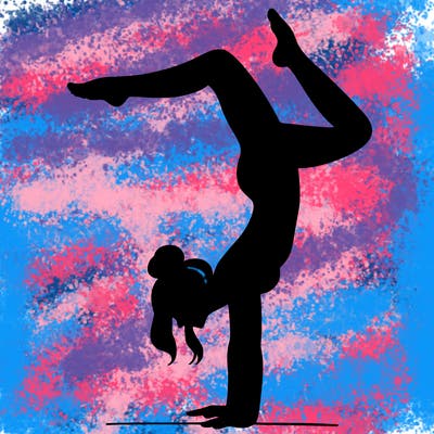 a woman doing a handstand