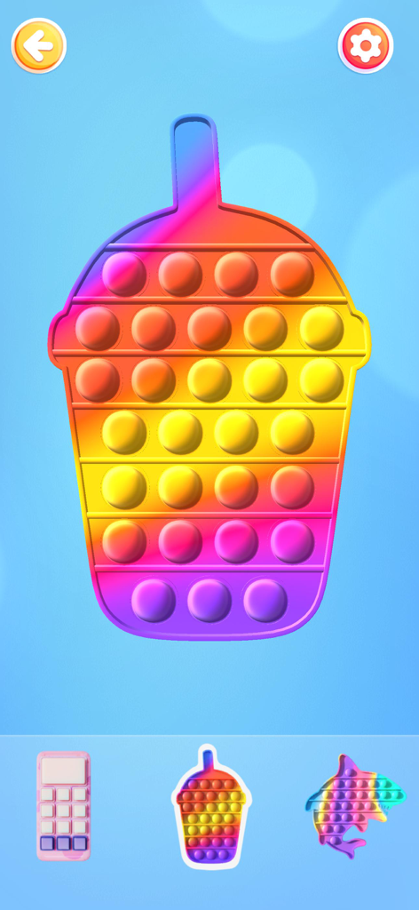 Bubble Pop: Tap Bubbles Game - Un jouet pop-it numérique en forme de tasse arc-en-ciel dans le jeu Bubble Pop