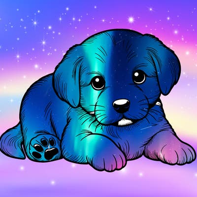 a cute realistic puppy