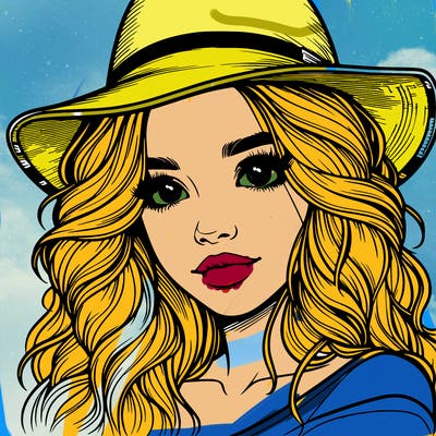 realistic girl with hat