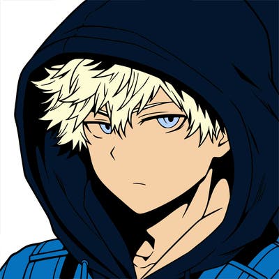 anime guy in hoodie