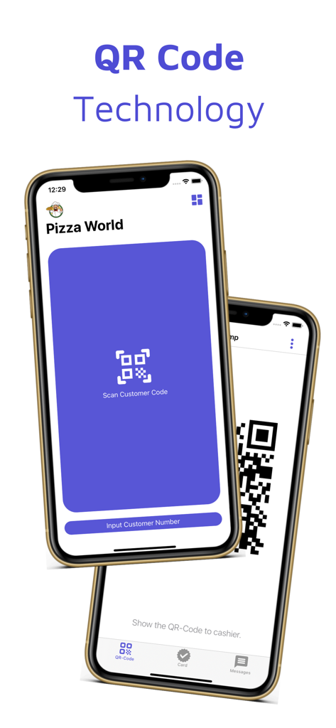 WinStamp - Loyalty Card - Interface do aplicativo WinStamp mostrando a tecnologia de código QR para escanear selos de fidelidade digitais