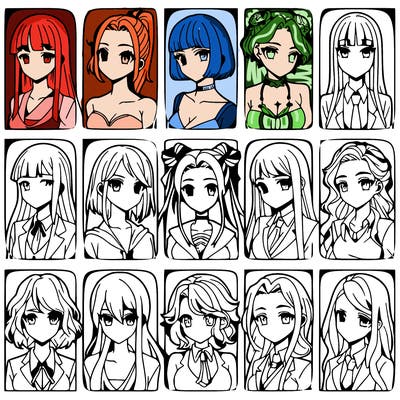 girls that look diffrent anime