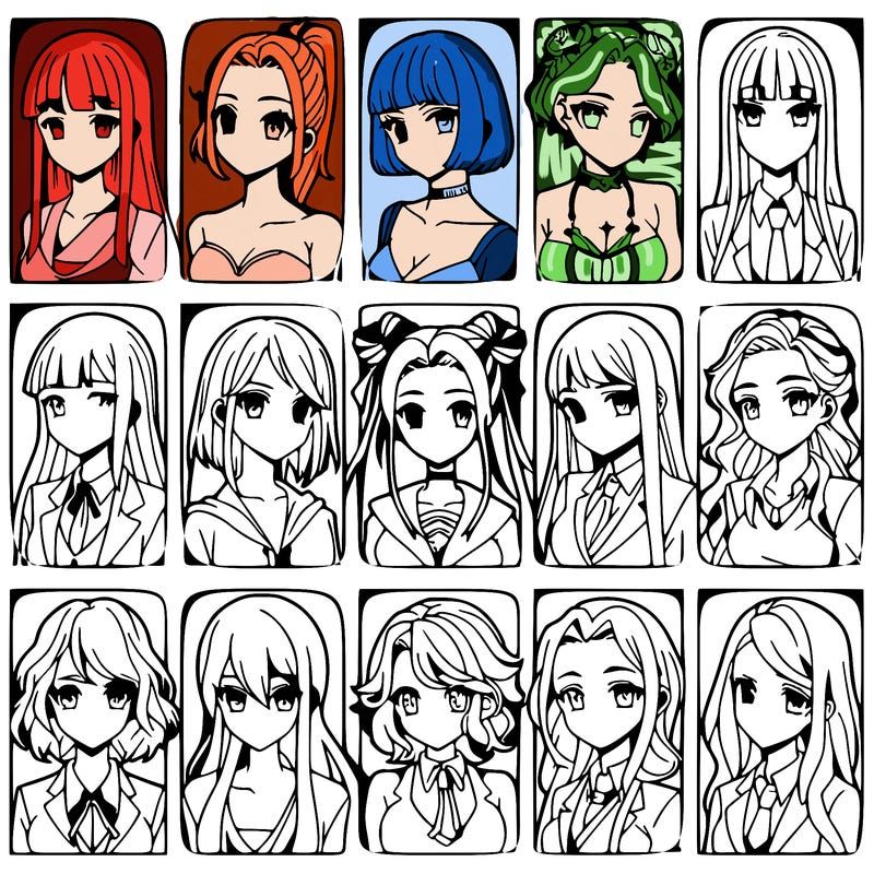 girls that look diffrent anime