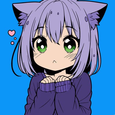 shy anime catgirl
