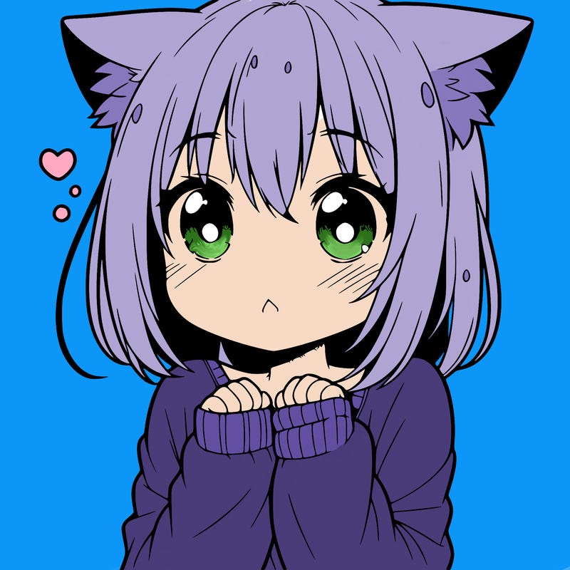 shy anime catgirl