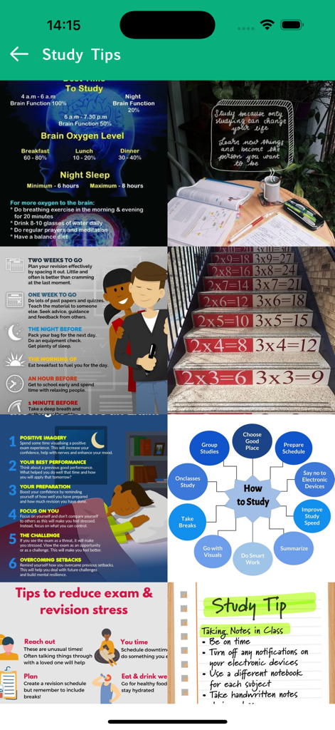 Educational infographics and study strategies from the Best Study Tips 2026 mobile app