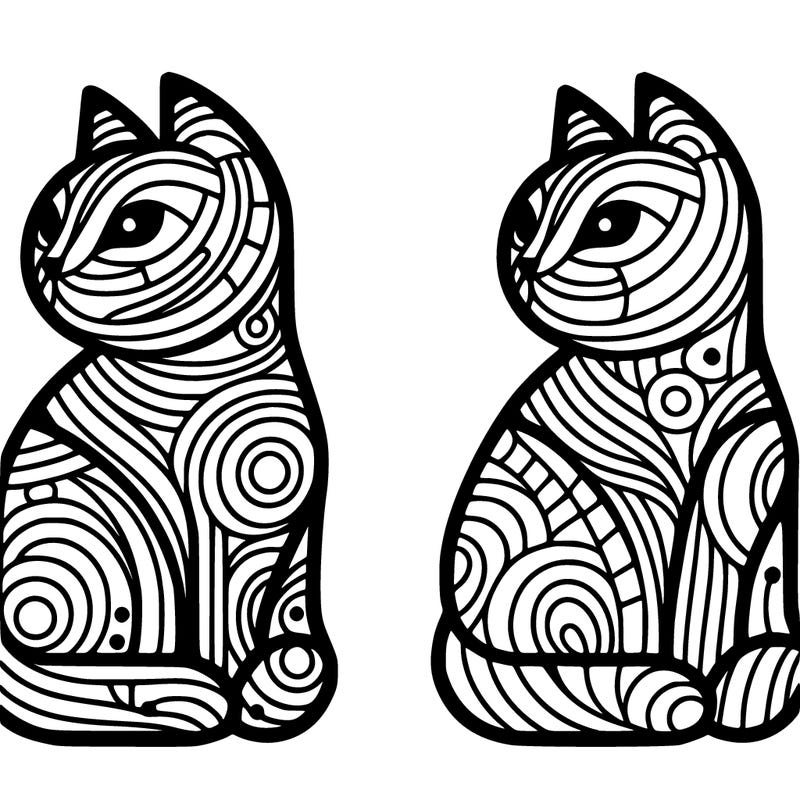 abstract cats