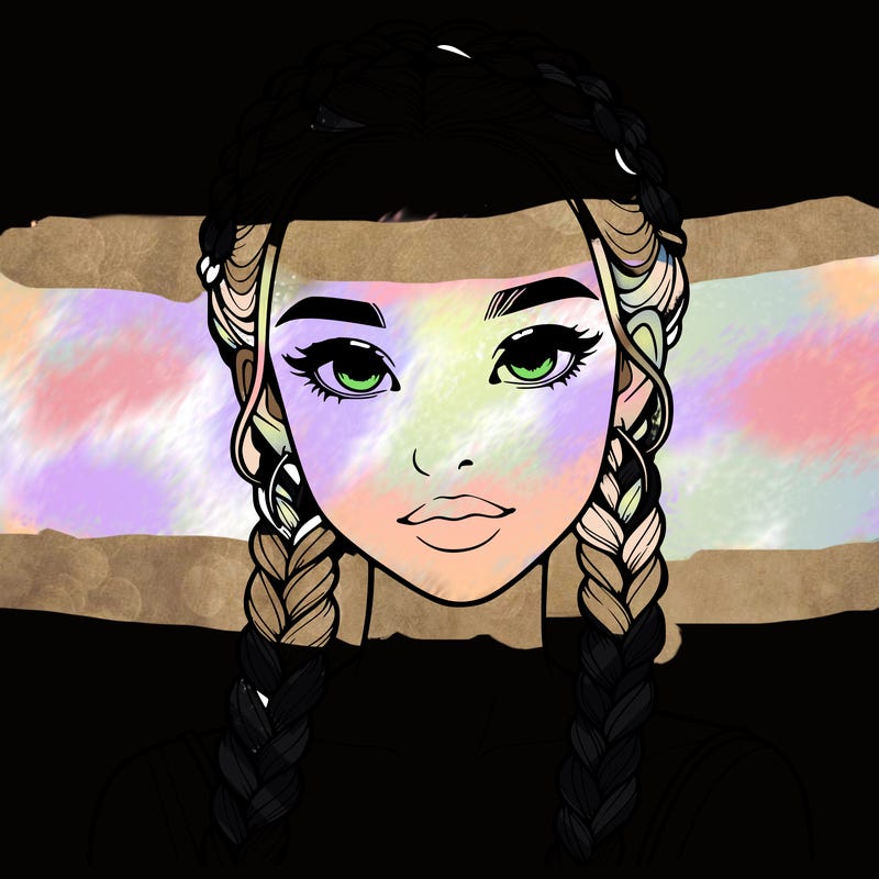 realistic girl with braids